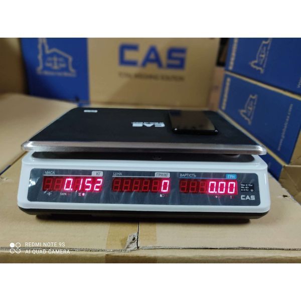Ваги торговельні CAS PR-15 II B до 15 кг 00016422 фото
