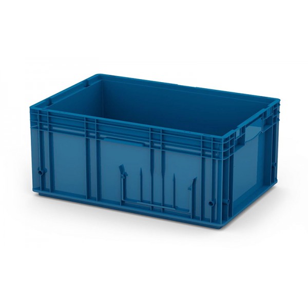 Пластиковый ящик RL-KLT 6280 с гладким дном (594х396х280 мм) голубой