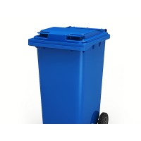 Передвижной мусорный контейнер 120 л. с крышкой и педальным приводом (480х555х937 мм) цветные