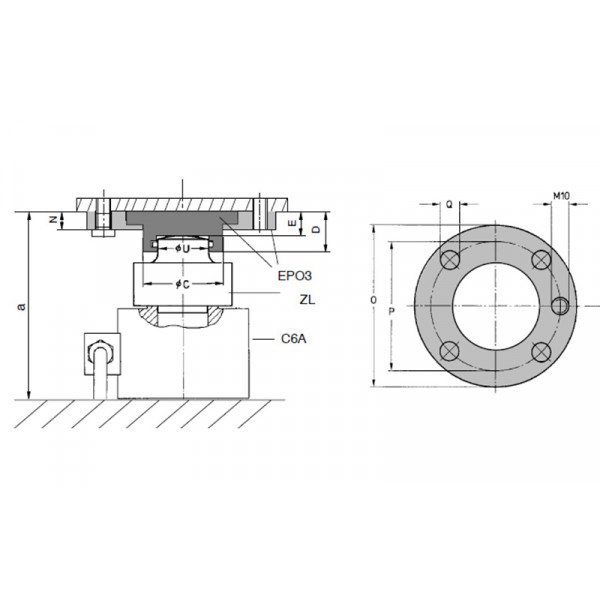 Маятникова опора HBM EPO3/200kg для датчика сили С6A