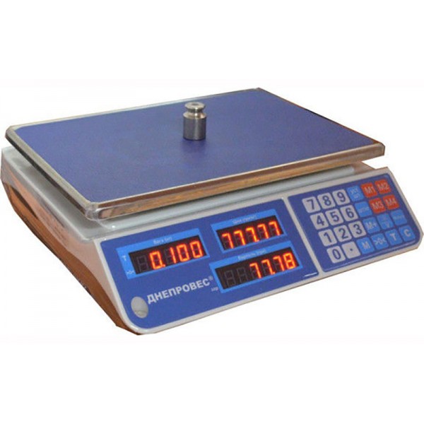 Торговые весы Днепровес ВТД-ЕЛ1 (F902H-15EL1) до 15 кг, точность 2 г, светодиодный дисплей