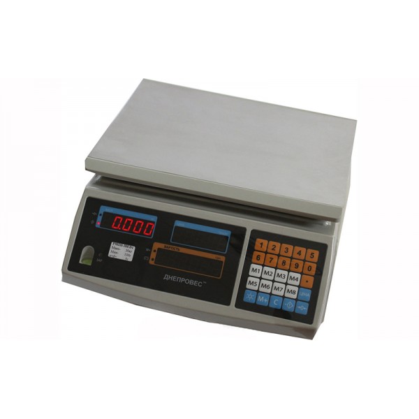 Торговые весы Днепровес F902H-3EC2 до 3 кг, точность 0,5 г,  жидкокристаллический дисплей
