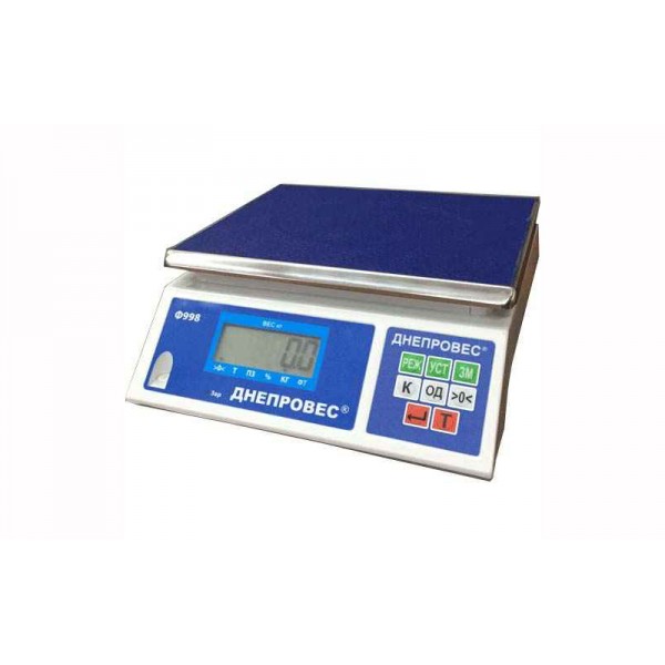 Фасовочные весы Днепровес ВТД-ФЛ (Ф998-3Л) до 3 кг, точность 0,5 г